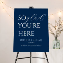 Welcome sign blue elegant modern