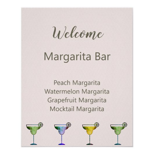 Welcome Sign Custom Margarita Bar Poster (Vorderseite)