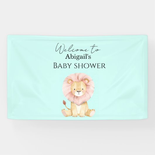 Welcome sign "Sweet Lion" Baby Shower Banner (Horizontal)
