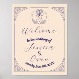 Welcome Sign Tarot Hochzeit Herz Kristallmond Poster