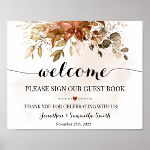 Welcome Sign Unser Gästebuch Hochzeit im Herbst Du