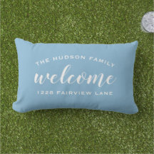 Welcome Sky Blue Personalisiert Familienname