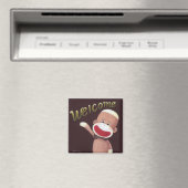 Welcome Sock Monkey Magnet (In Situ (Geschirrspüler))