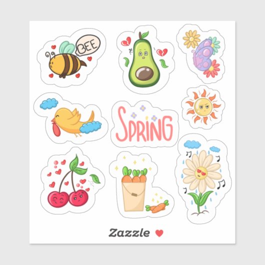 Welcome Spring Elements Set 1 Planer Aufkleber (Blatt)