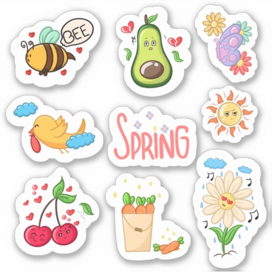 Welcome Spring Elements Set 1 Planer Aufkleber (Vorderseite)