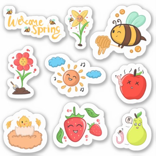 Welcome Spring Elements Set 2 Planer Aufkleber (Vorderseite)
