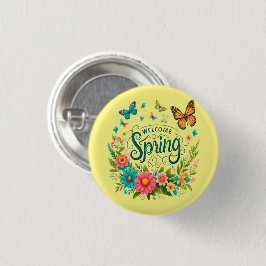 Welcome spring floral  button
