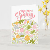 Welcome Spring Greeting Card Floral Arrangement Karte (Gelbe Blume)
