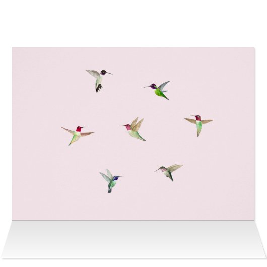 Welcome Spring Hummingbirds Card (Innenansicht Horizontal (Oben))