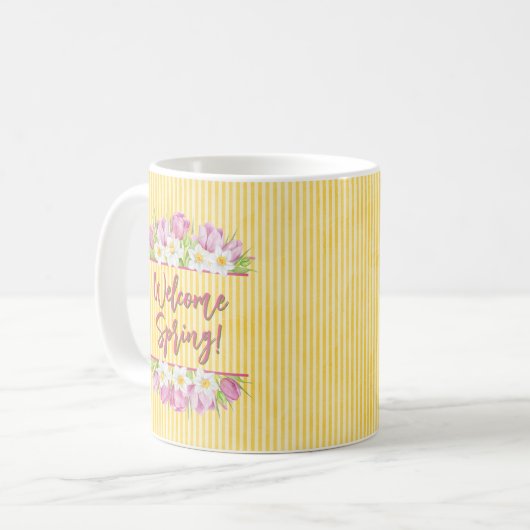 Welcome Spring Tulip and Daffodil Kaffeetasse (Vorderseite Links)
