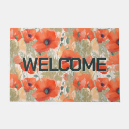 Welcome Summer Poppies Fußmatte