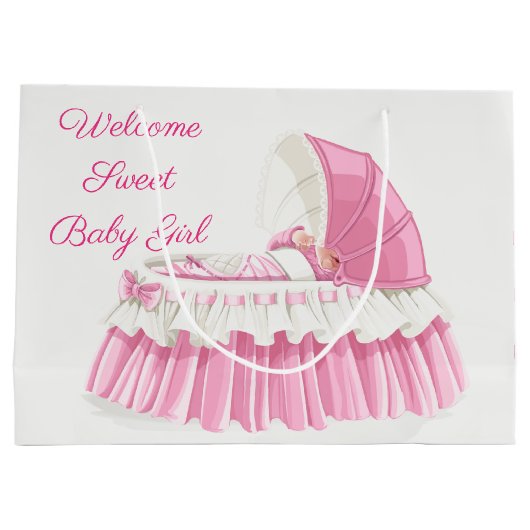 Welcome Sweet Baby Girl Große Geschenktüte (Rückseite)
