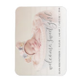 Welcome, Sweet Girl Foto Baby Announcement Magnet (Vertikal)