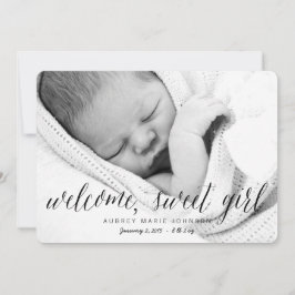 Welcome Sweet Girl | Foto Birth Ankündigung