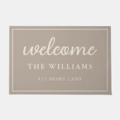 Welcome Tan Familienname Personalisiert Fußmatte (Vorderseite)