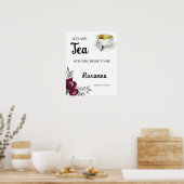 Welcome Tee Brautparty Floral Marsala Unterschrift Poster (Küche)