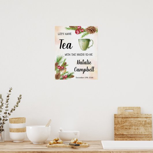 Welcome Tee Brautparty Weihnachtsdesign Poster (Küche)