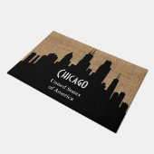 Welcome Texture Burlap - Chicago Fußmatte (Schrägansicht)