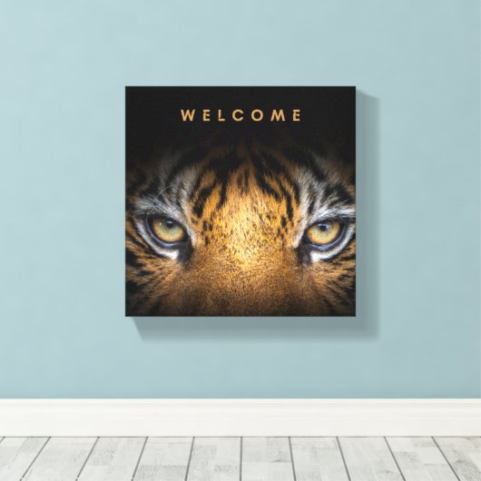 Welcome Tiger face Leinwand (Insitu (Holzboden))