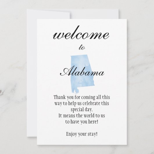 Welcome to Alabama Personalized with Local Phrases (Vorderseite)