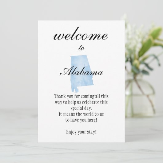 Welcome to Alabama Personalized with Local Phrases (Stehend Vorderseite)