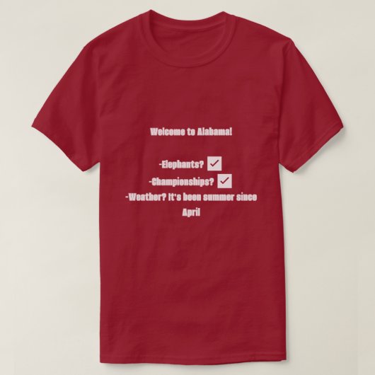 Welcome to Alabama T-Shirt (Design vorne)