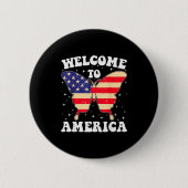 Welcome To America Patriotic Butterfly New America Button (Vorderseite)