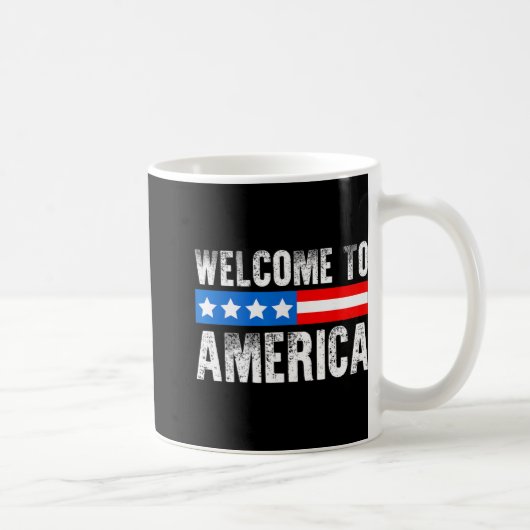 Welcome To America Patriotic Usa Flag New American Kaffeetasse (Rechts)