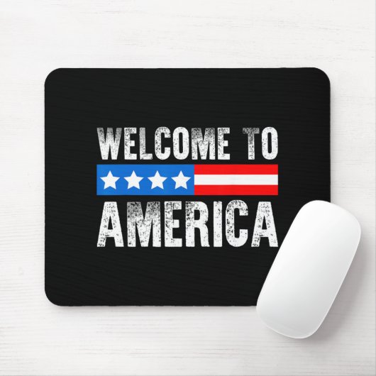 Welcome To America Patriotic Usa Flag New American Mousepad (Mit Mouse)