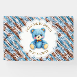 Welcome to Baby Shower | Crochet Teddy Bear Banner