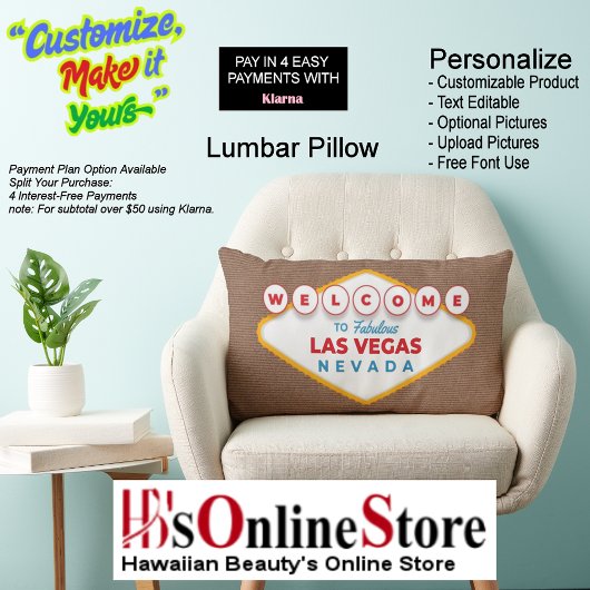 Welcome to Fabulous Las Vegas Nevada Trendy Memory Lendenkissen