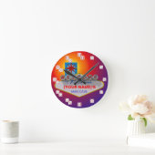Welcome to Fabulous Vegas style dice numbers clock Runde Wanduhr (Zuhause)