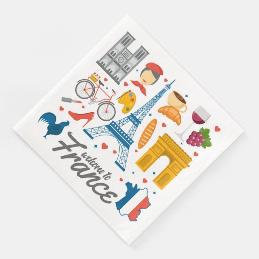 Welcome to France Serviette (Ecke)