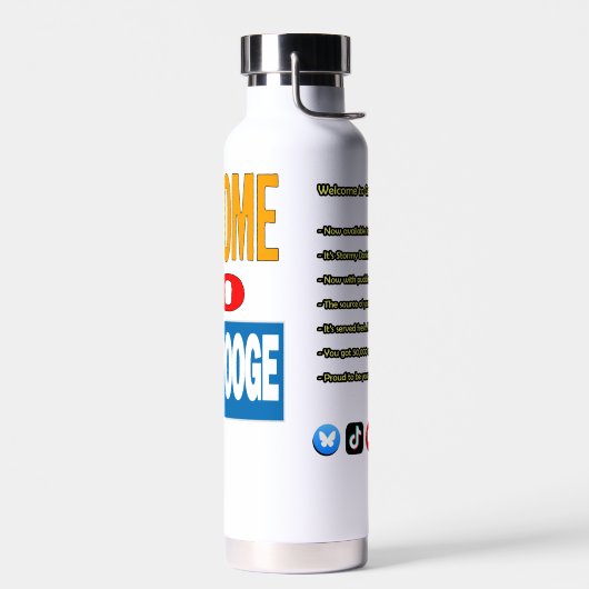 "Welcome to GeekSpooge" Water Bottle Trinkflasche (Links)
