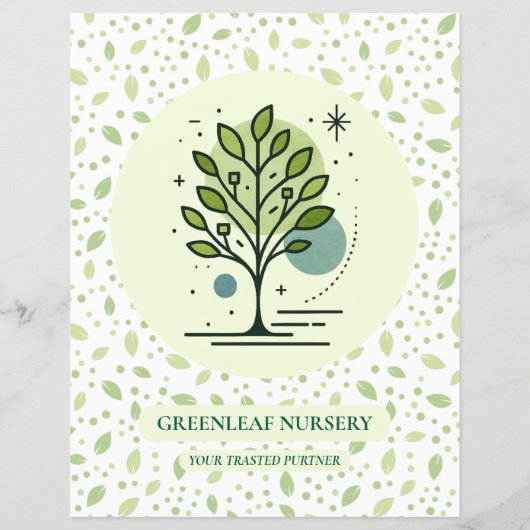 Welcome to Greenleaf Nursery Branding Flyer (Hinten)