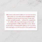 Welcome to JML Communications Visitenkarte (Rückseite)