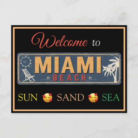 Welcome to Miami Beach Feiertagspostkarte (Vorderseite)