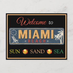Welcome to Miami Beach, Florida Postcard Feiertagspostkarte