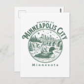 Welcome to Minneapolis City Minnesota Postkarte (Vorne/Hinten)