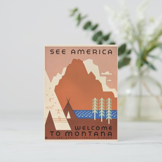 Welcome to Montana Postkarte (Stehend Vorderseite)