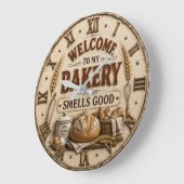 Welcome to My Bakery Baker Gift Große Wanduhr (Winkel)