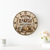 Welcome to My Bakery Baker Gift Große Wanduhr (Zuhause)