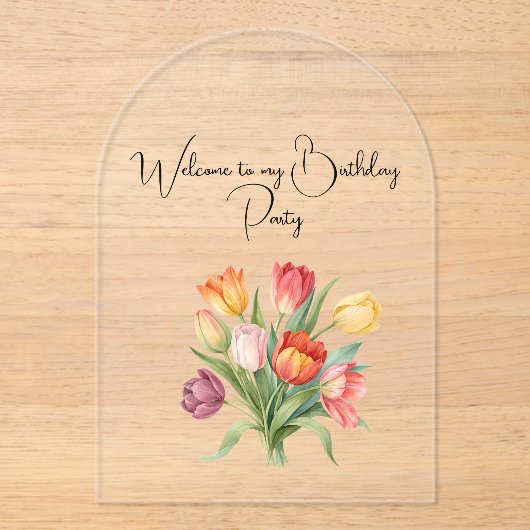 Welcome to my Birthday Party (2) Acryleinladungen (Vorderseite)