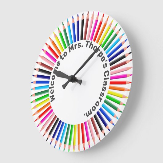 Welcome to my Classroom Große Wanduhr (Winkel)