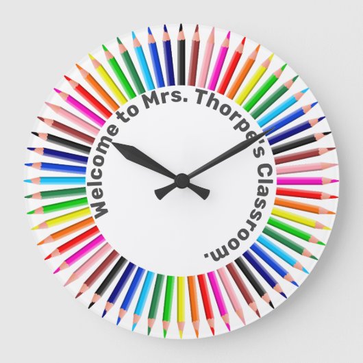 Welcome to my Classroom Große Wanduhr (Vorderseite)