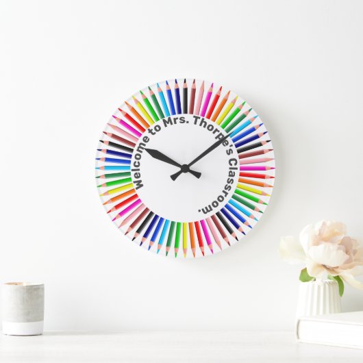 Welcome to my Classroom Große Wanduhr (Zuhause)