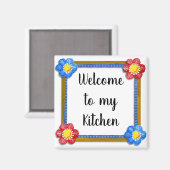 Welcome to My Kitchen Floral Country Magnet (Vorderseite/Rückseite)