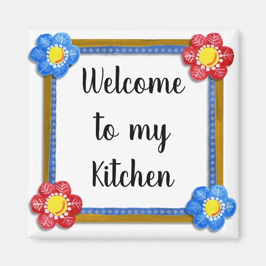 Welcome to My Kitchen Floral Country Magnet (Vorne)