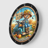Welcome To My Patch Scarecrow Große Wanduhr (Winkel)