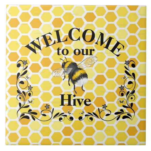 Welcome to our bee hive   fliese (Vorderseite)